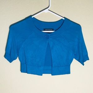 Express Cropped Mini Sweater Blue Sz XS